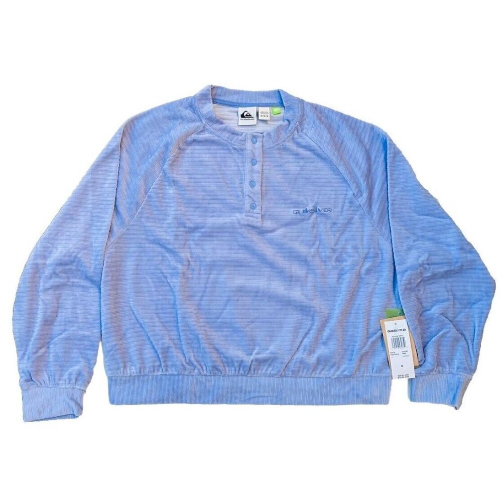 QUIKSILVER Organic Cotton Blend Newr Spot Henley Sweatshirt Size M EQWFT03102 - Picture 1 of 11